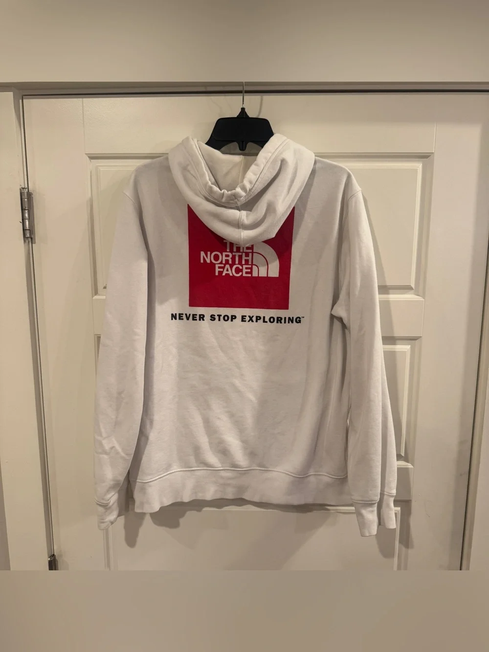 The North Face Men's Hoodie White Logo Sweatshirt Size Medium